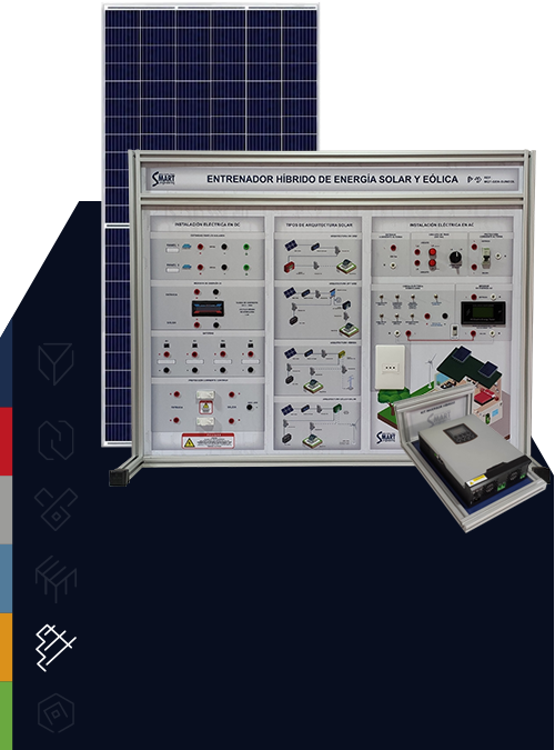 MAQUETA DIDACTCA DE GENERACION SOLAR MODO HIBRIDA